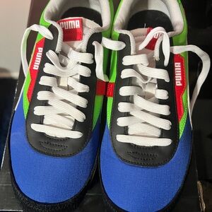 Puma Kids Sneakers - Blue, Green, and Red